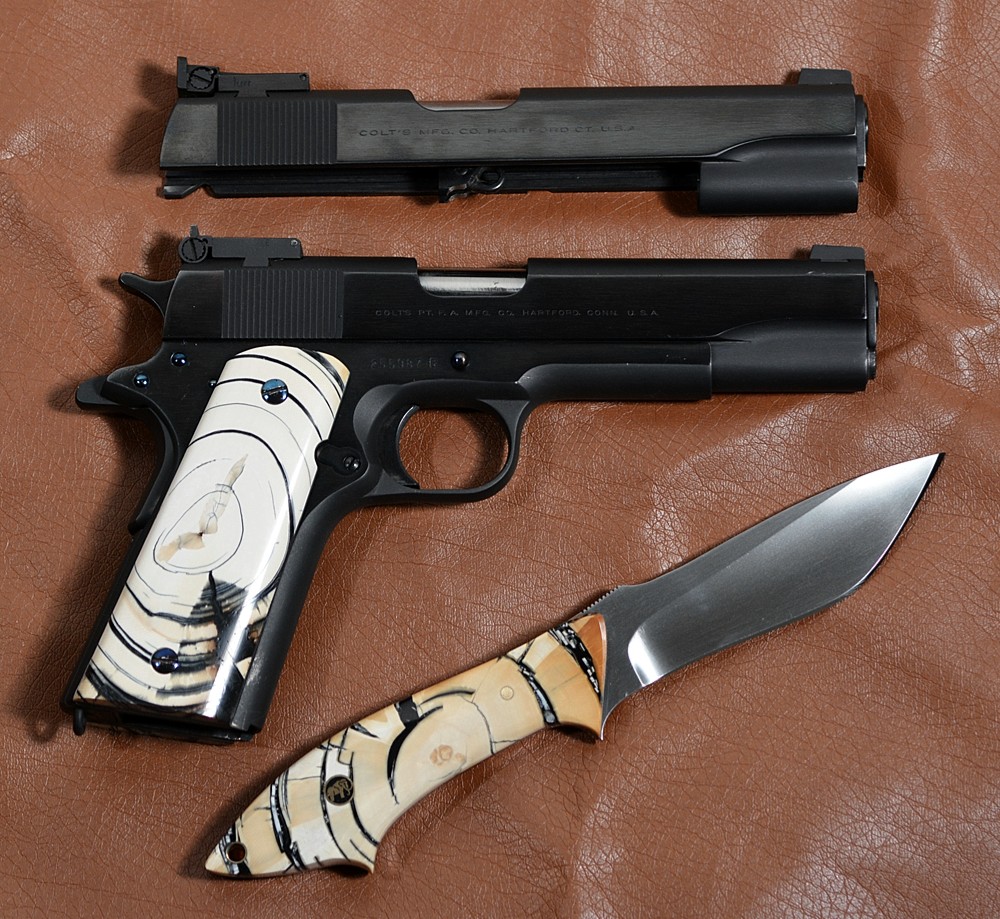  Colt .38 Super and Jerry Hossom knife