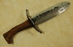 Mudbone's Horse Rasp Beavertail Bowie; entirely handmade.  No power tools were used at all to make this gorgeous, big knife.