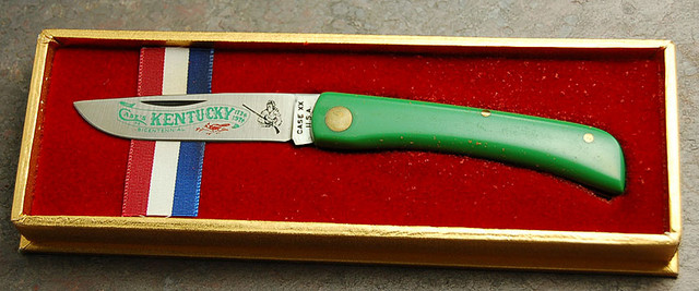 CASE Green Delrin Kentucky Bicentennial Knife; original box and protective sleeve.  Nice use of a Jr. Sodbuster.

$55