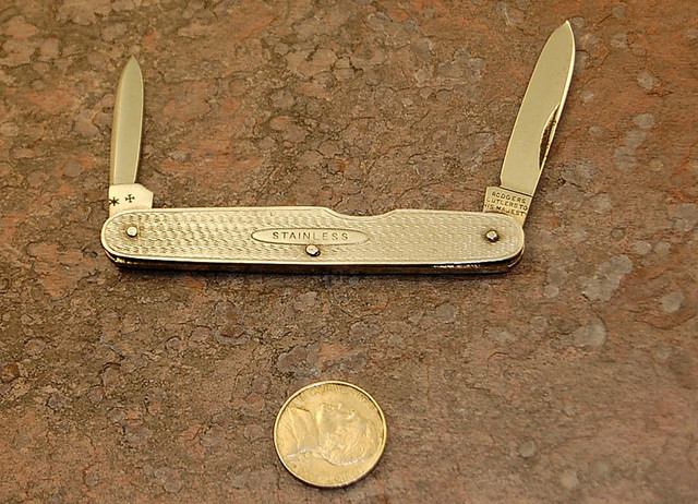 Rodger's Cutlers to His Majesty, Stainless pen knife.  The last King of England abdicated his throne prior to WWII.  This knife dates from 1930s; doubtful that it was made during WWII; any later it would say Cutlers to Her Majesty.  Unique knife.

$80