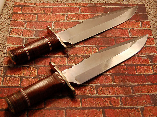 Two big bowies that I assembled with blades from Koval Knives.  $115 each or $200 for both.