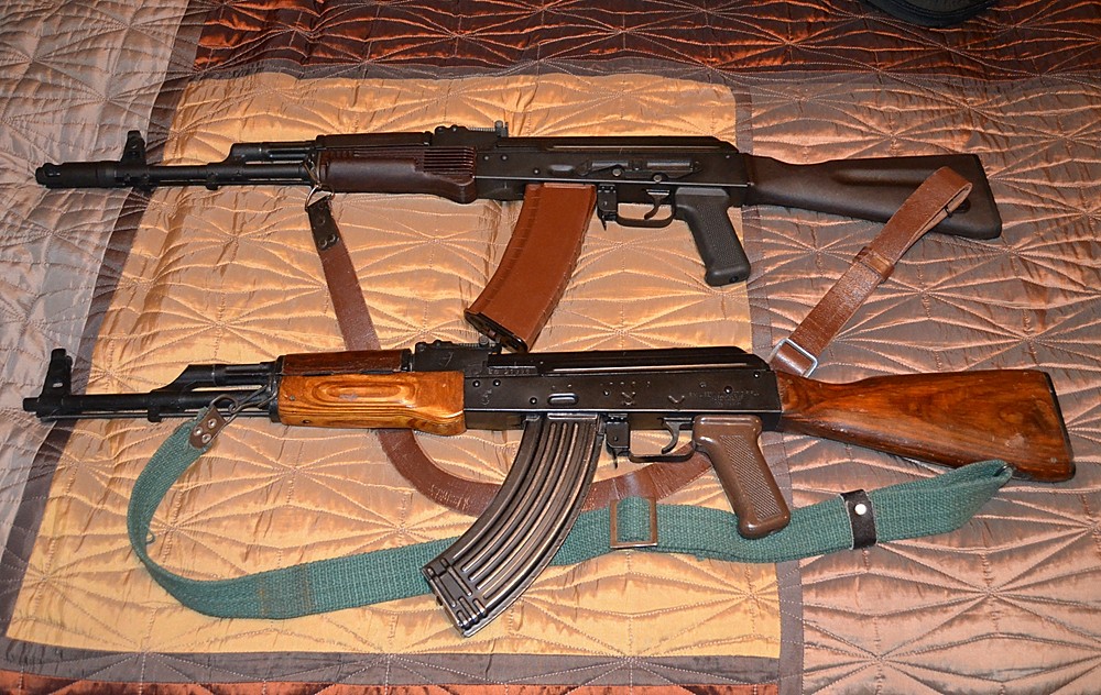 ...7.62x39; a Waffen Werks AK-74, 5.45x39, built with a chromed lined US ba...